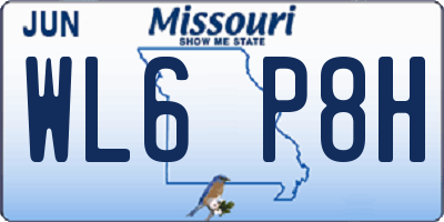 MO license plate WL6P8H