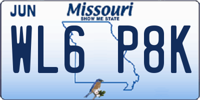 MO license plate WL6P8K