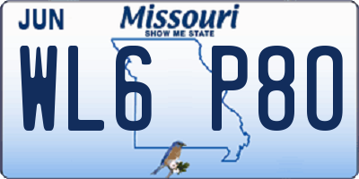 MO license plate WL6P8O