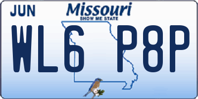 MO license plate WL6P8P