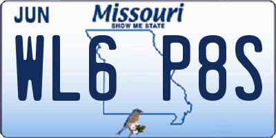MO license plate WL6P8S