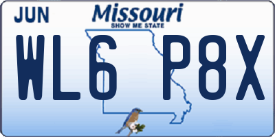 MO license plate WL6P8X