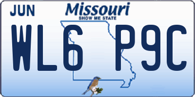 MO license plate WL6P9C