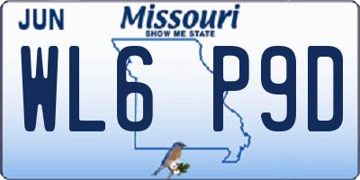 MO license plate WL6P9D