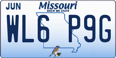 MO license plate WL6P9G