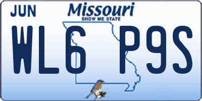 MO license plate WL6P9S