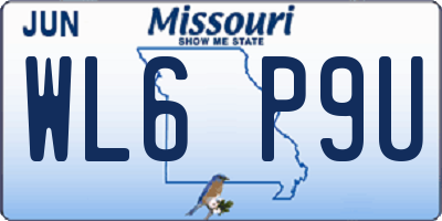 MO license plate WL6P9U