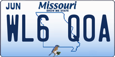 MO license plate WL6Q0A