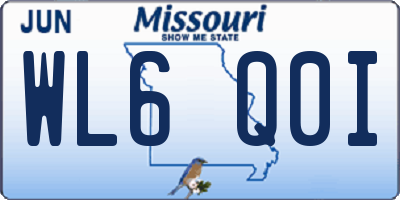 MO license plate WL6Q0I