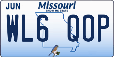MO license plate WL6Q0P
