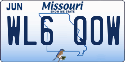 MO license plate WL6Q0W