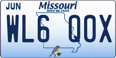 MO license plate WL6Q0X