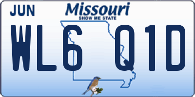 MO license plate WL6Q1D
