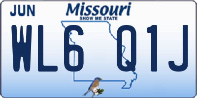 MO license plate WL6Q1J