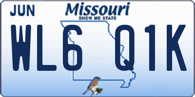 MO license plate WL6Q1K