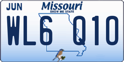 MO license plate WL6Q1O