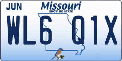 MO license plate WL6Q1X