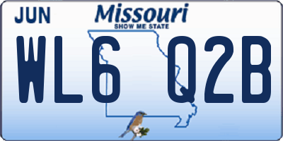 MO license plate WL6Q2B