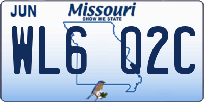 MO license plate WL6Q2C