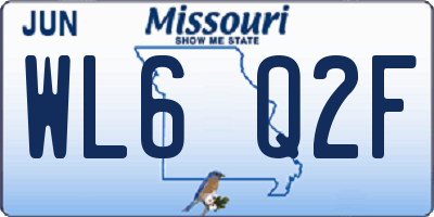 MO license plate WL6Q2F