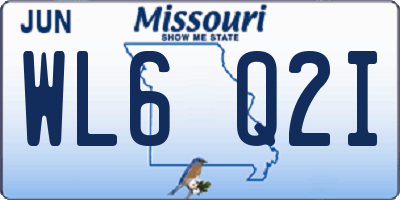 MO license plate WL6Q2I
