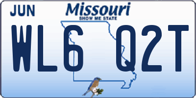MO license plate WL6Q2T