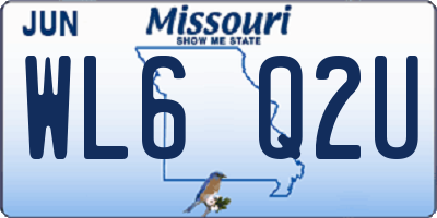 MO license plate WL6Q2U