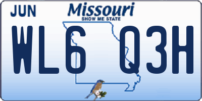 MO license plate WL6Q3H