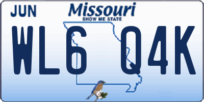 MO license plate WL6Q4K