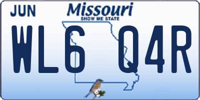 MO license plate WL6Q4R