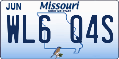 MO license plate WL6Q4S