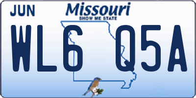 MO license plate WL6Q5A