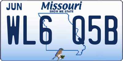MO license plate WL6Q5B