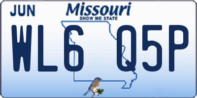 MO license plate WL6Q5P