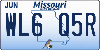 MO license plate WL6Q5R