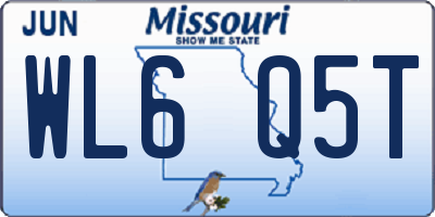 MO license plate WL6Q5T