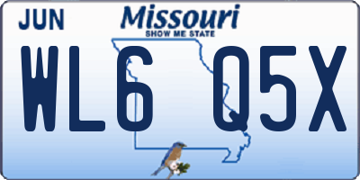 MO license plate WL6Q5X