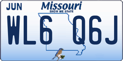 MO license plate WL6Q6J