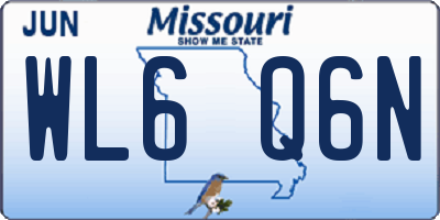 MO license plate WL6Q6N