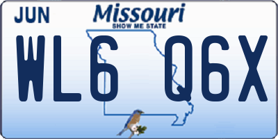 MO license plate WL6Q6X