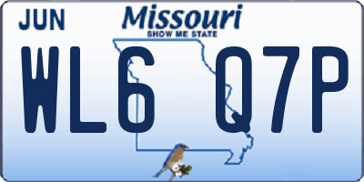 MO license plate WL6Q7P