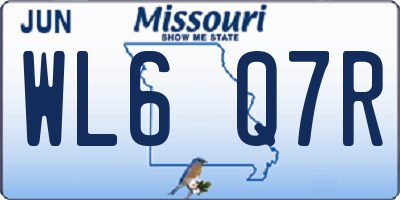 MO license plate WL6Q7R
