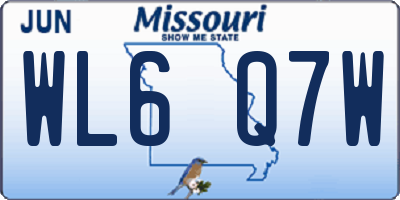 MO license plate WL6Q7W