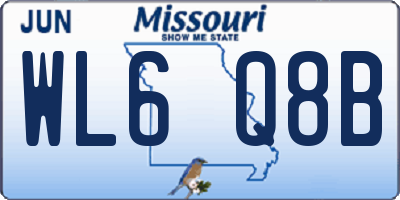 MO license plate WL6Q8B