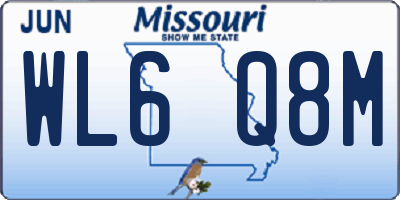 MO license plate WL6Q8M