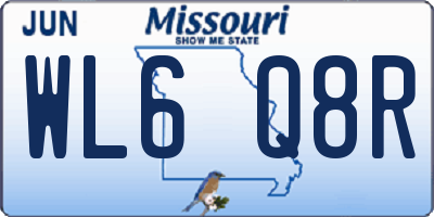 MO license plate WL6Q8R