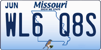 MO license plate WL6Q8S