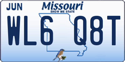 MO license plate WL6Q8T