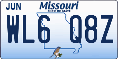 MO license plate WL6Q8Z