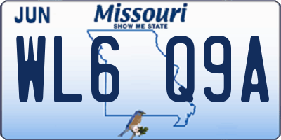 MO license plate WL6Q9A